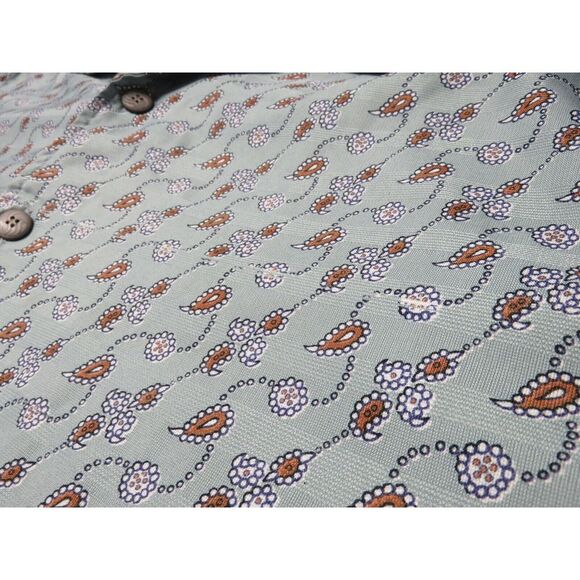 Mens Colowear Train Ticket Short Sleeve Button Front Paisley Shirt Size XL India - Picture 6 of 12
